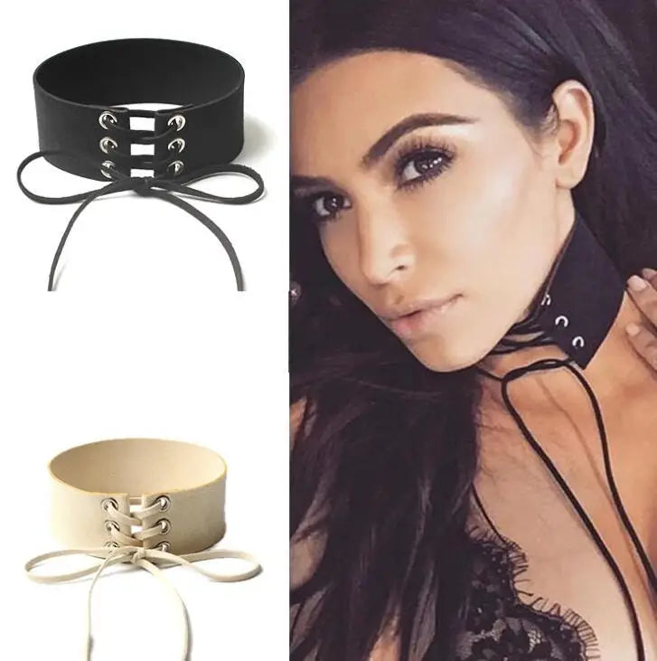 XIYANIKE New Wide Black Velvet Choker Necklace Belt Chokers Necklaces Tied Pink Chocker collares collier ras du cou N672