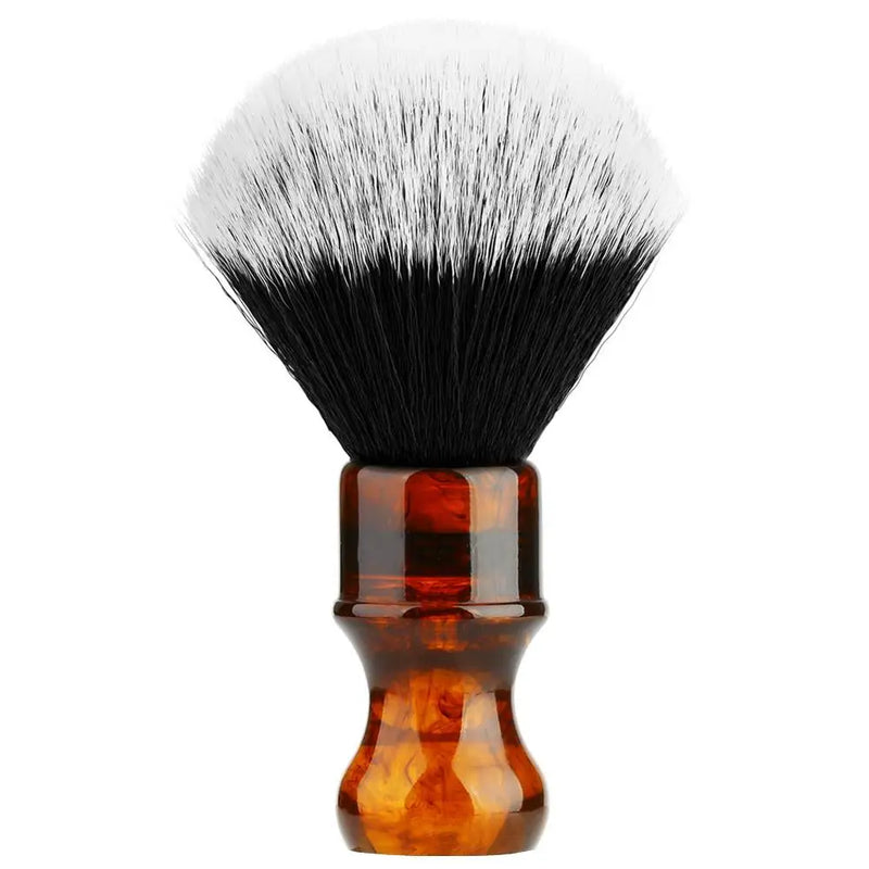 Amber Shaving Brush Silvertip Synthetic Badger Hair with Resin Handle for Men Professional Wet Shaving (Knot 24mm) Amber