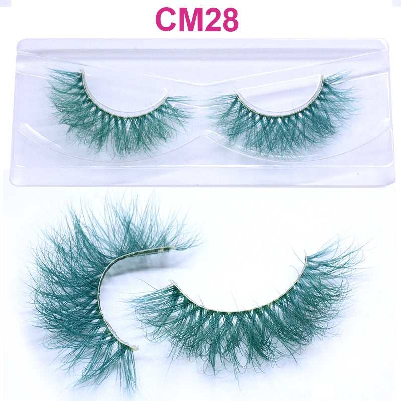 OKAYLASH 3D 6D False Colored Eyelashes Natural Real Mink fluffy Style  Eye lash Extension Makeup Cosplay Colorful Eyelash