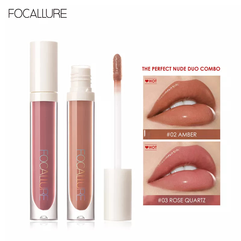 FOCALLURE Moisturizing Liquid Lipstick High Pigment Plumpling Lipgloss Waterproof Not-sticky Lip Balm Lip Tint Makeup Cosmetics