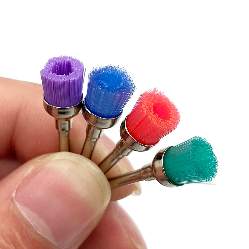 100pcs/box Dental Materials Prophy Brush Color Prophylaxis White Nylon Polishing Brushes Bowl Shape RA Shank Dentistry Polisher