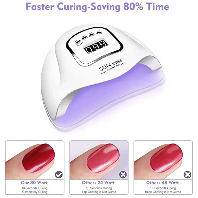120W LED UV Nail Drying Lamp for Curing Gel Polish 45leds Professional Nail Dryer With Timer Auto Sensor Manicure Pedicure Tools