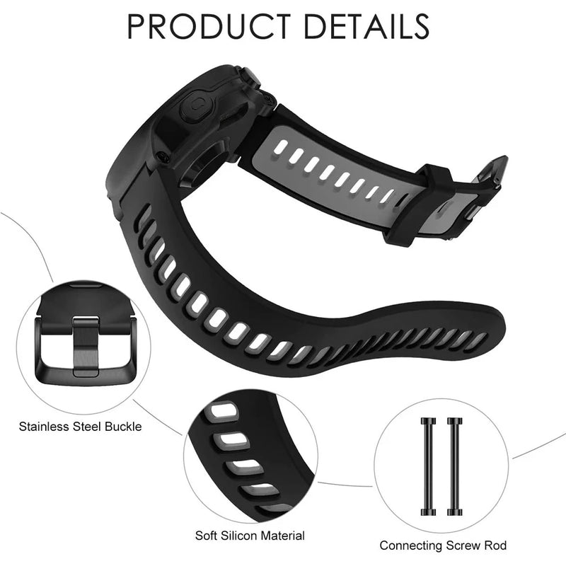 YAYUU Watch Band For Garmin Forerunner 735XT 735/220/230/235/620/630, Soft Silicone Replacement Straps for Forerunner 235 Band