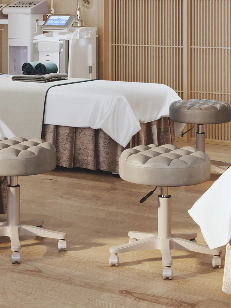 Beauty stools, special lifting and rotating nail technicians, hairdressers, barber shops, large work chairs, pulleys