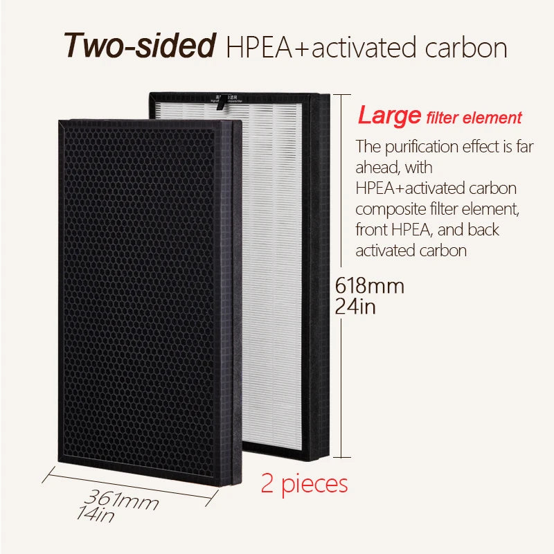 Large Smart Air Purifier with HEPA and Carbon,Filters for Large Room Home office 300m², Air Cleaner,Removes Pet Hair and Smoke