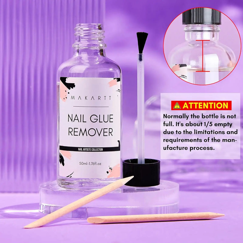Nail Glue Remover Glue Off for False Nails , Makartt Press ON Nails Glue Remover Fake Nail Adhesives Remover Nail Glue Debonder