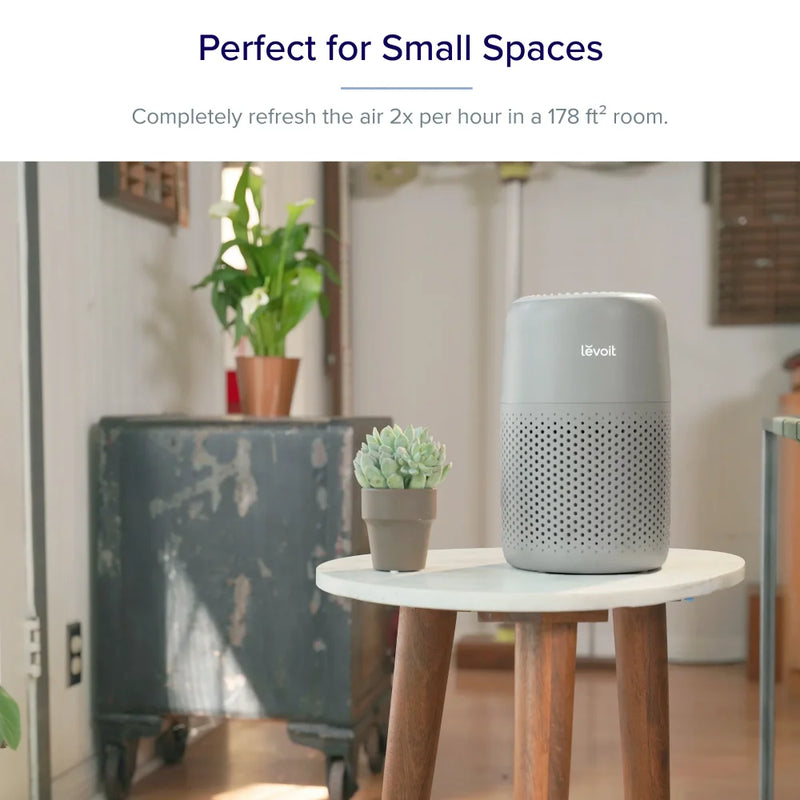 Desktop HEPA Air Purifier with Aroma for Bedroom & Office (178 Sq. Ft), Core Mini, Gray.