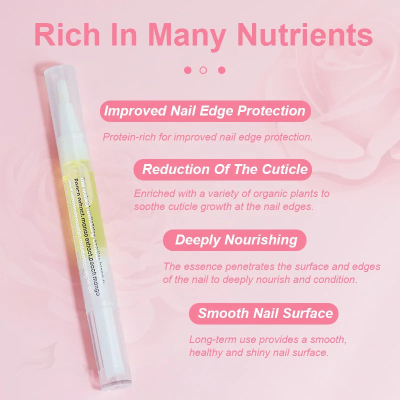 40Pcs Nail Cuticle Oil Pen 15 Smell Nourishment Oil Pen Nail Treatment Revitalizer Soften Nourish Manicure Nail Care Product Set