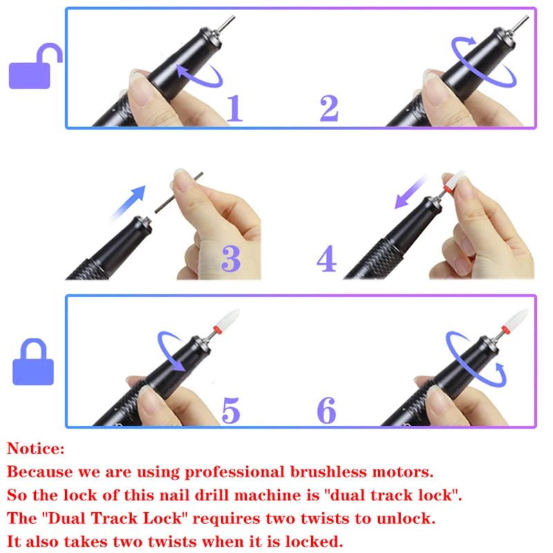 40000RPM Rechargeable Nail Drill Manicure Machine With Storage Box Professional Brushless Motor Nail Sander Nail Art Equipment