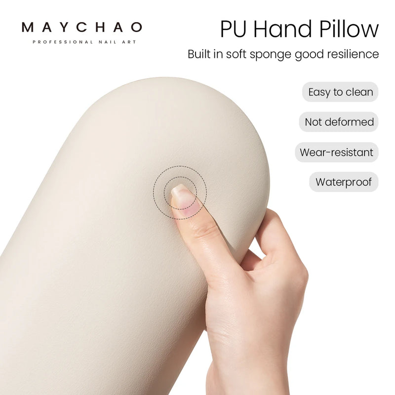 MAYCHAO 4Colors PU Soft Hand Palm Rest Manicure Table PVC Hand Pillow Cushion Arm Rest Russian Style Manicure Pillow Salon Tools