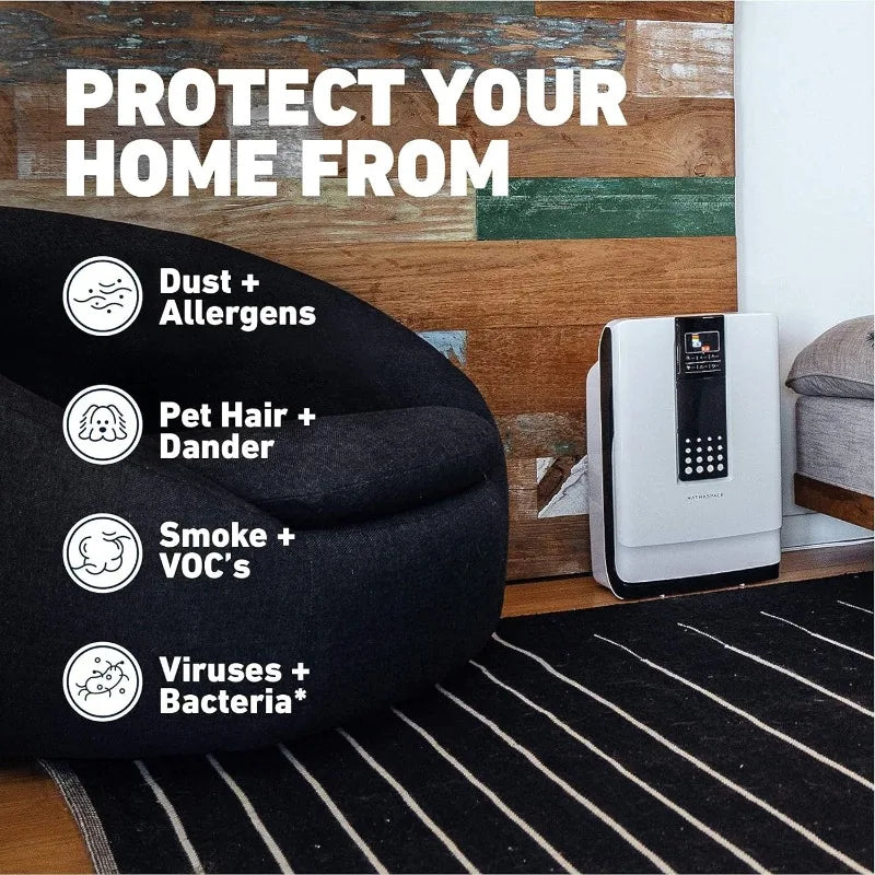 HATHASPACE Smart Air Purifiers for Home, Large Room - HSP001 - True HEPA Air Purifier, Cleaner & Filter for Allergies, Smoke
