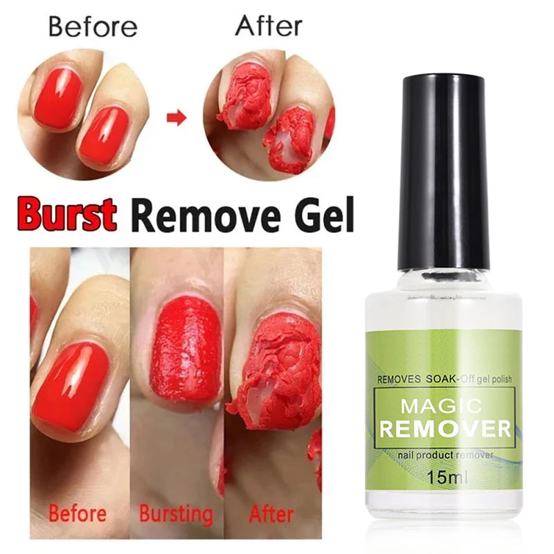 15ml  Magic Remover Nail Gel Polish Remover UV Gel Polish Delete Magic Burst Nail Gel Remover Semi Permanent Varnish Polish,uyy