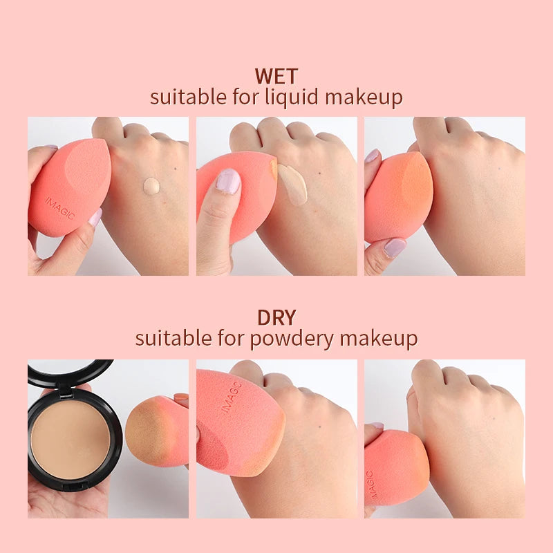 IMAGIC beauty sponge 3pcs face wash puff gourd water drop puff wet and dry makeup sponge tool