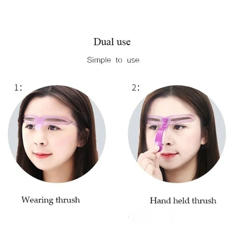 1 Set Reusable 8 In1 Eyebrow Shaping Template Helper Eyebrow Stencils Kit Grooming Card Eyebrow Defining Makeup Tools