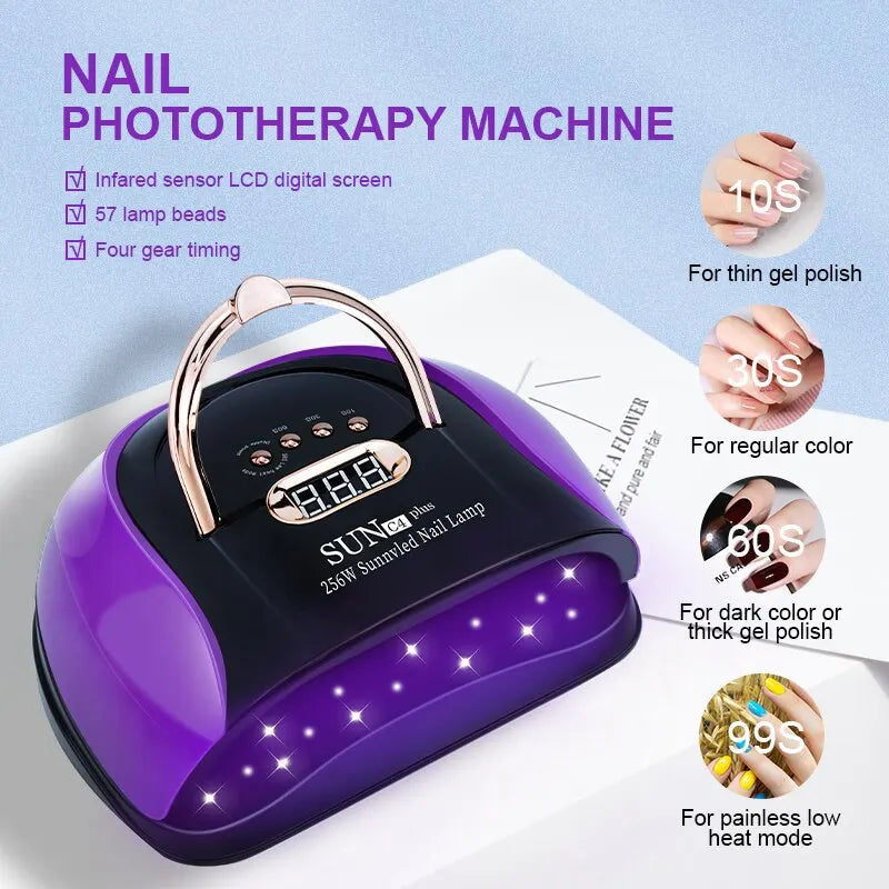 57LEDs UV LED Nail Dryer for Fast Curing Dry All Nail Gel Polish Nail Lamp Manicure Drying Timer Auto Sensor Manicure Salon Tool
