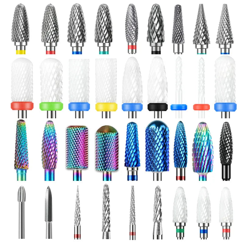 67 Styles Carbide Nail Drill Bits Rotate Electric Ceramic Milling Cutter For Manicure Gel Polish Remover Nail Files Pedicure