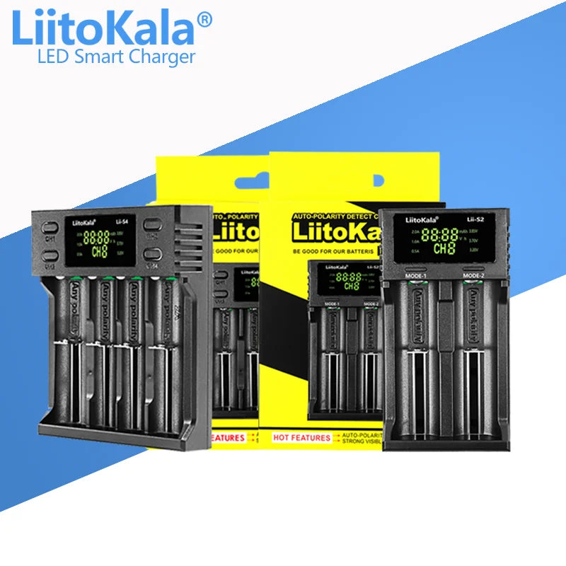 LiitoKala lii-S8 lii-S6 Lii-PD4 Lii-PD2 lii-S2 lii-S4 lii-402 lii-202 battery Charger 18650 26650 21700 lithium NiMH battery