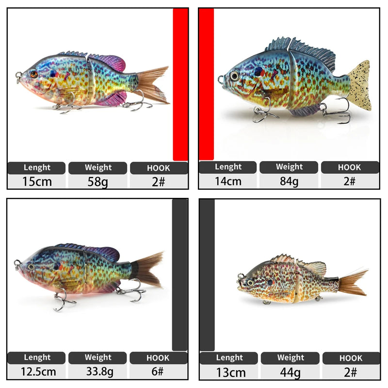 150mm 58g Fishing Lure Jointed Lures Hard Bait Lure Swimbait brush Tail bass lure bluegill bait swimbait