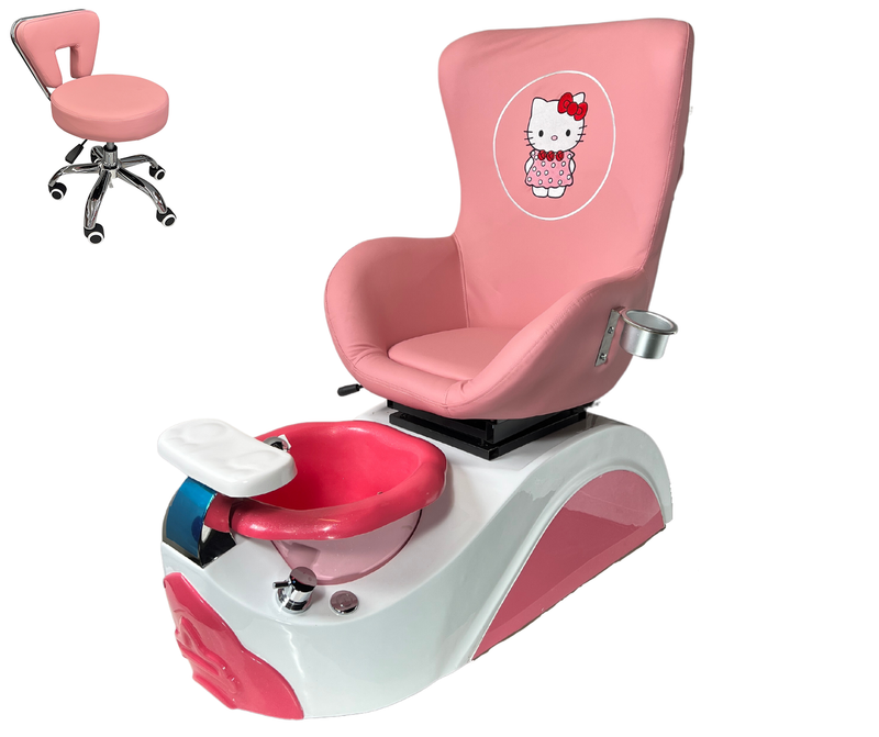 Kid Spa Chair with Stool Pink