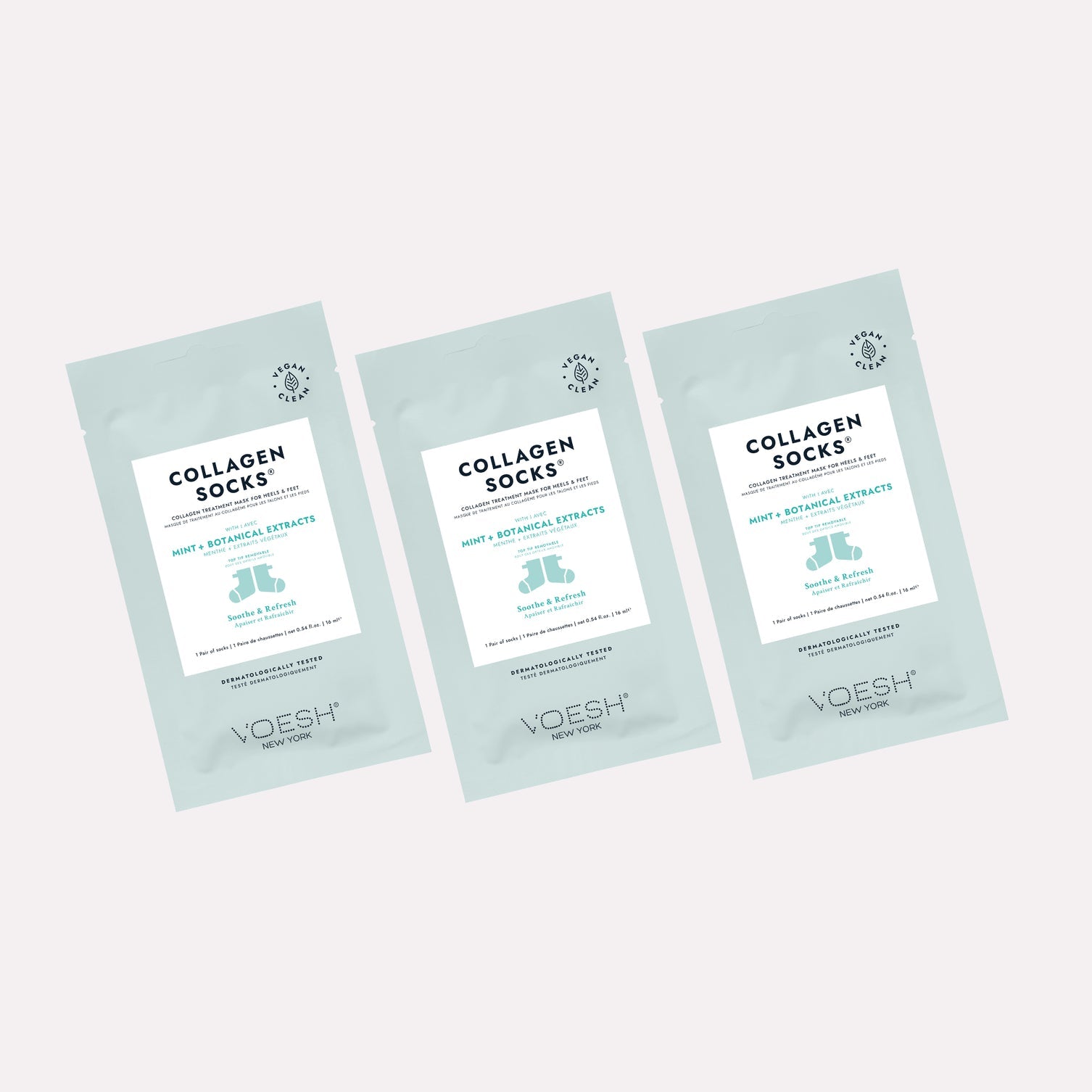 Voesh Deluxe Pedicure Collagen SOCKS - Mint & Botan