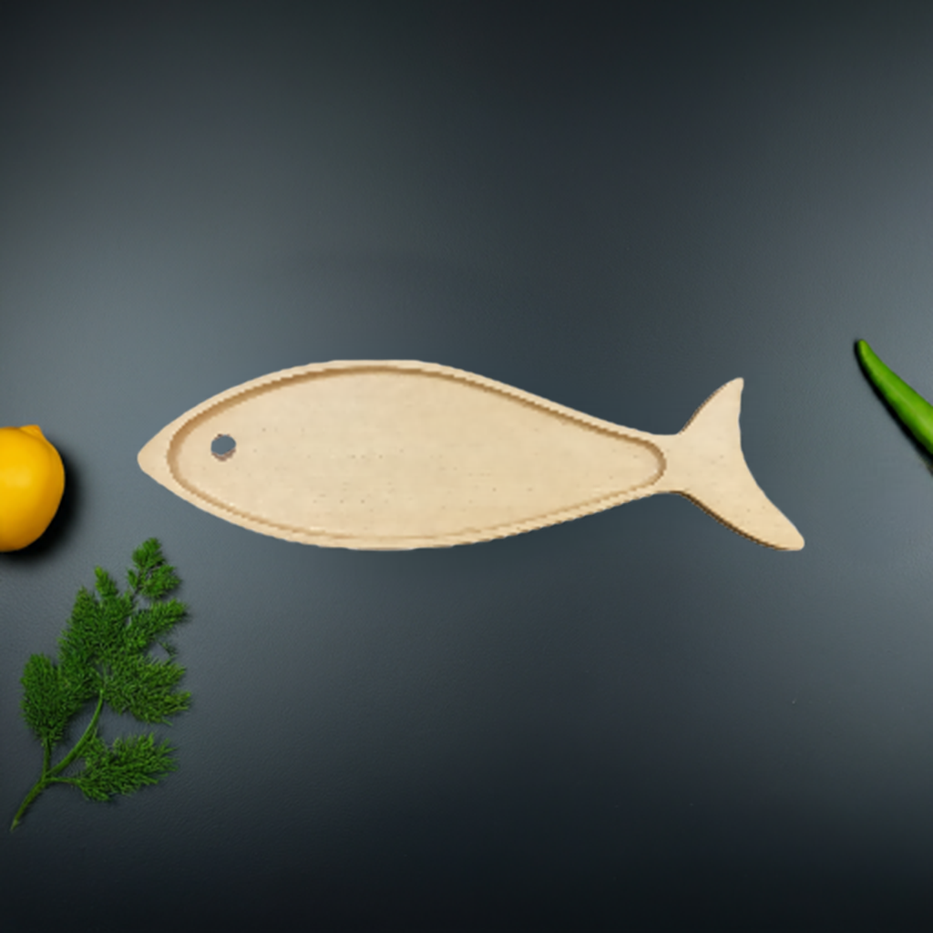 Small fish-shaped wooden tray Ohi@ma
