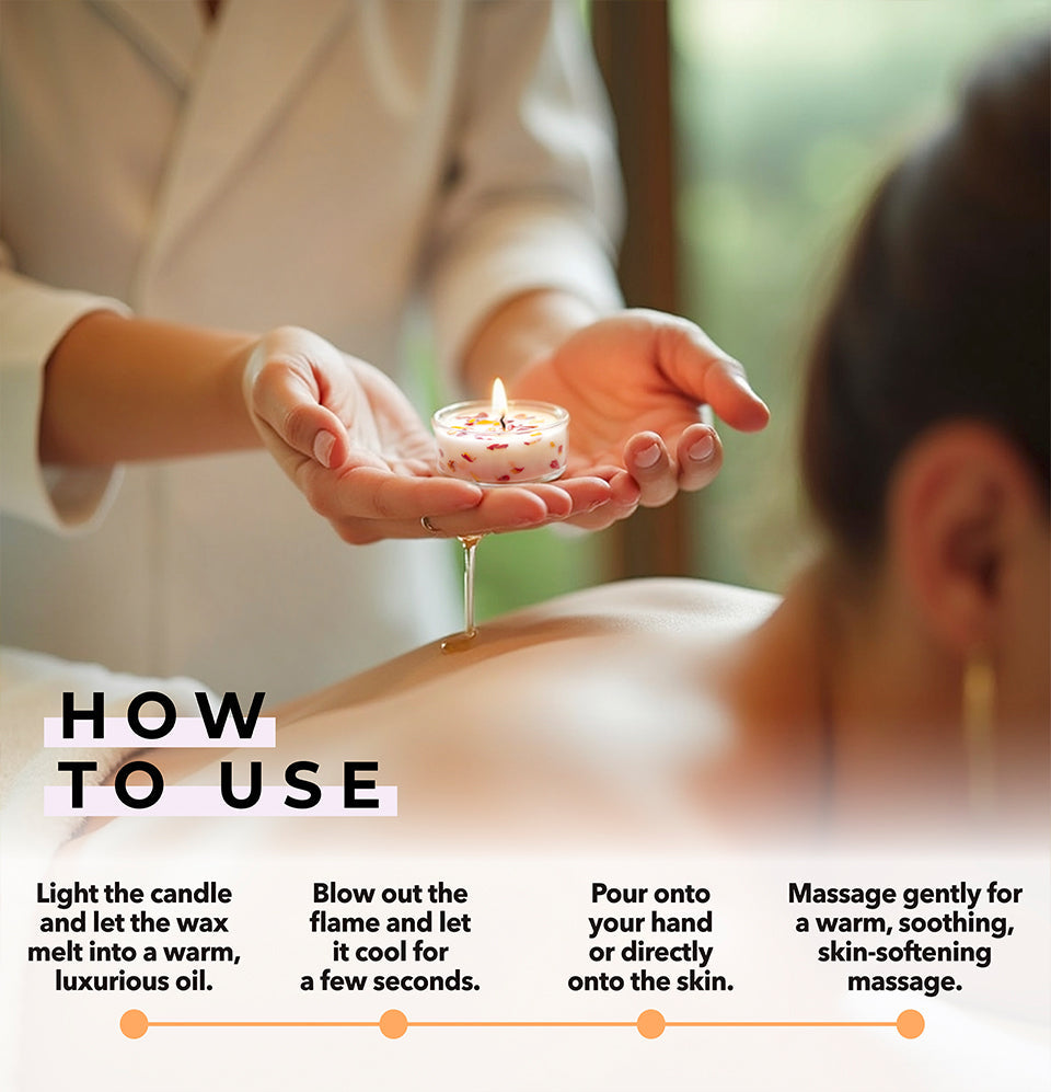 BareSoak Natural Beauty Massage Oil Candle 0.5 oz - Lavender 50pcs