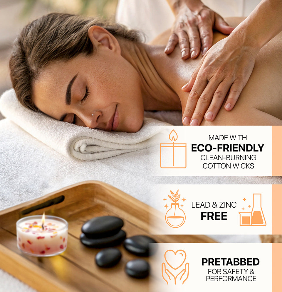 BareSoak Natural Beauty Massage Oil Candle 0.5 oz - Lavender 50pcs