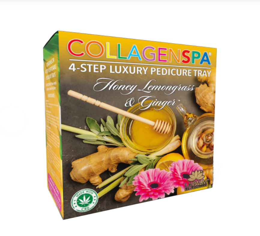 La Palm CollagenSpa 4-Step Pedicure Tray - Honey Lemongrass & Ginger - Box of 24