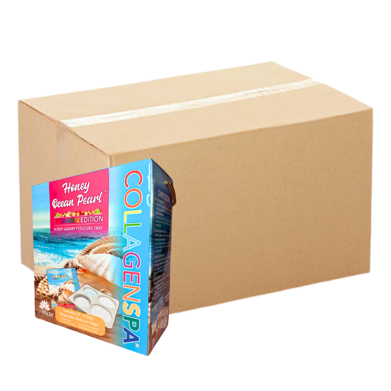 La Palm CollagenSpa 4-Step Pedicure Tray - Honey Ocean Pearl - Case of 4/96