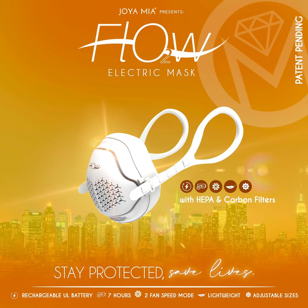 o2 Flow Electrical Air Purifier Mask with HEPA and Carbon Filter