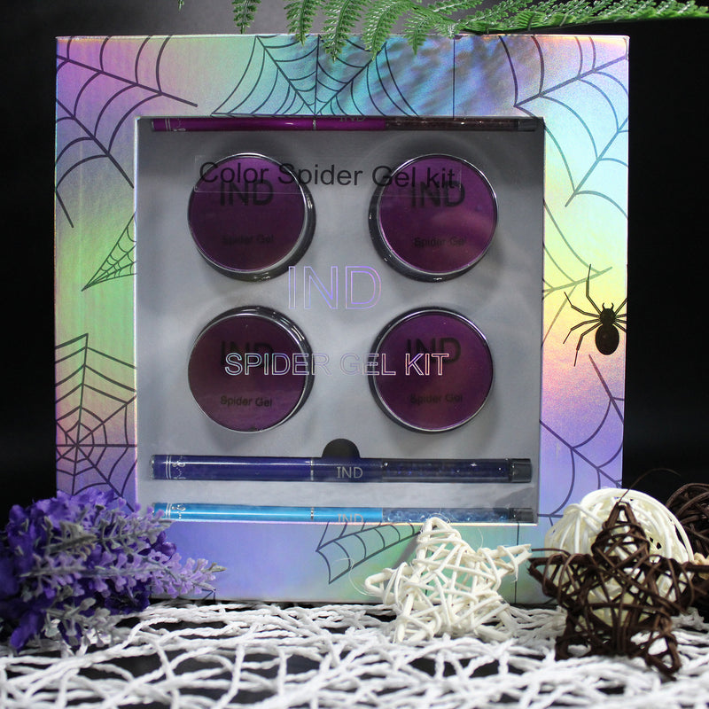 IND Spider Gel Kit 4 Colors 10ml With 3 Drawing Brush