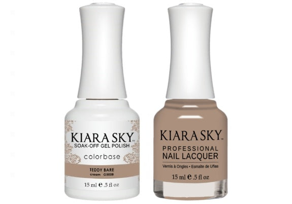Kiara Sky All-In-One GEL + MATCHING LACQUER (DUO) - 5008 TEDDY BARE