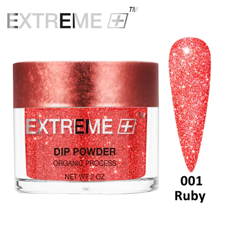 EXTREME+ Đèn pin trên Bột nhúng kim tuyến lấp lánh cho móng - #001 Ruby