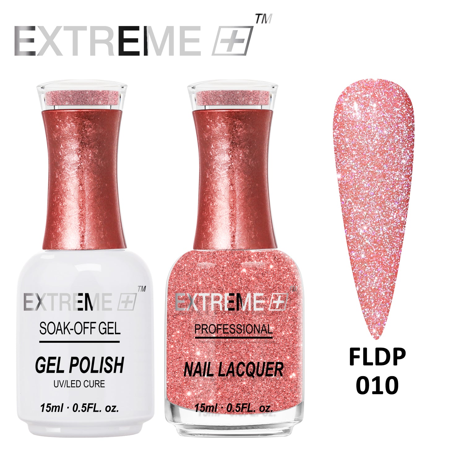 EXTREME+ Flashlight on Nail Reflective Glitter Gel Duo - #010 Floral