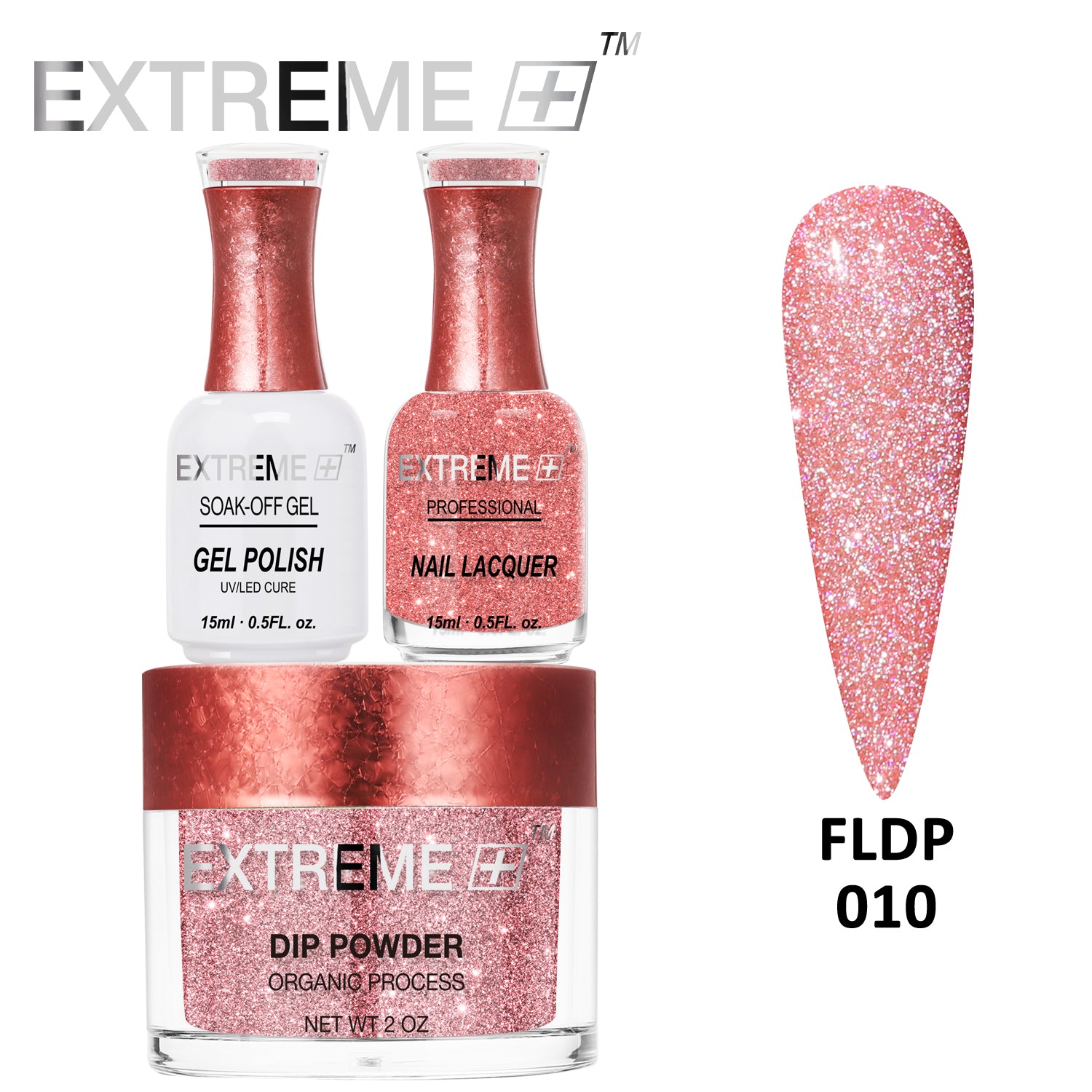 EXTREME+ Đèn pin trên Nail Bộ ba kim tuyến phản quang - #010 Floral