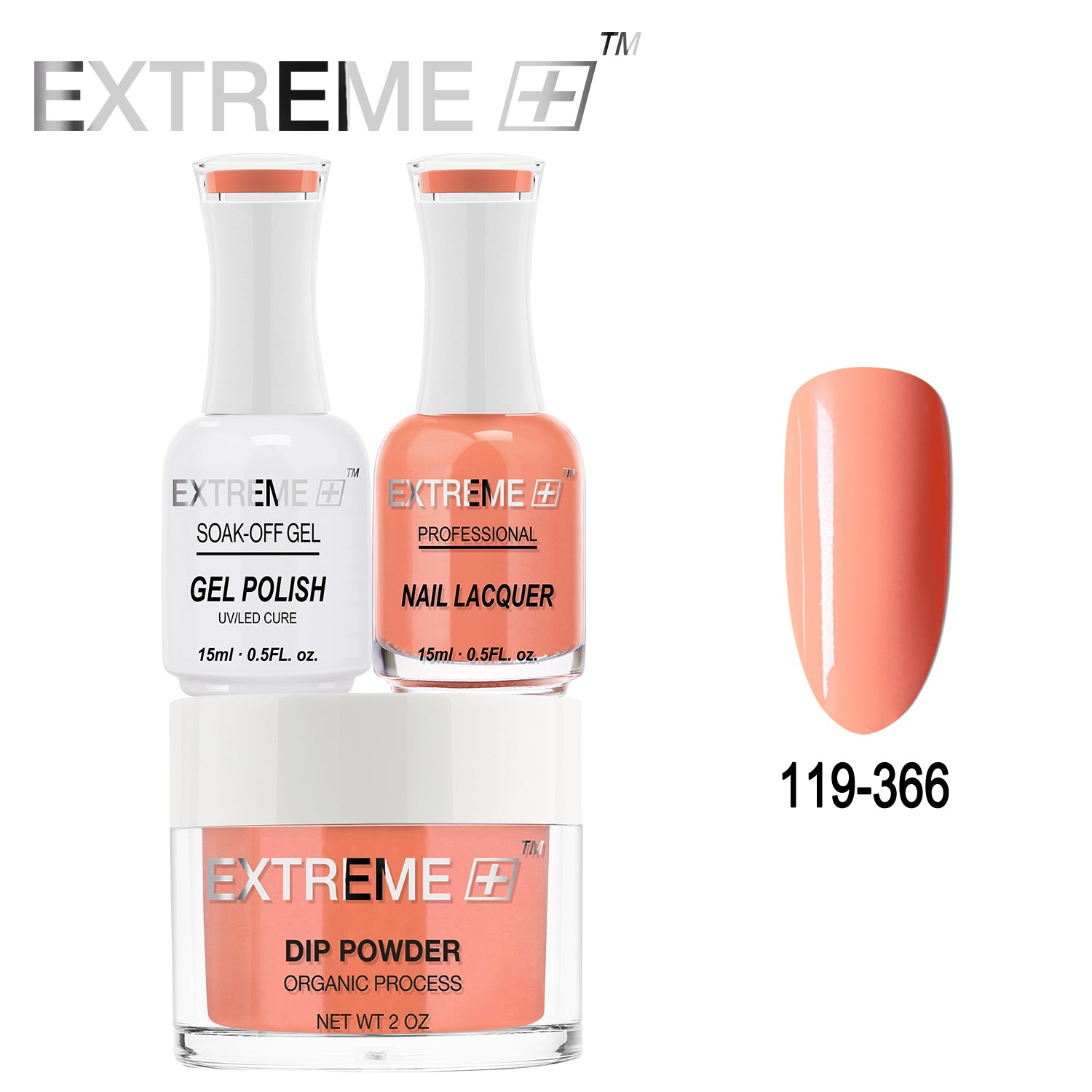 EXTREME+ All-in-One 3-in-1 Combo Set - Dip Powder, Gel Polish, and Nail Lacquer #119