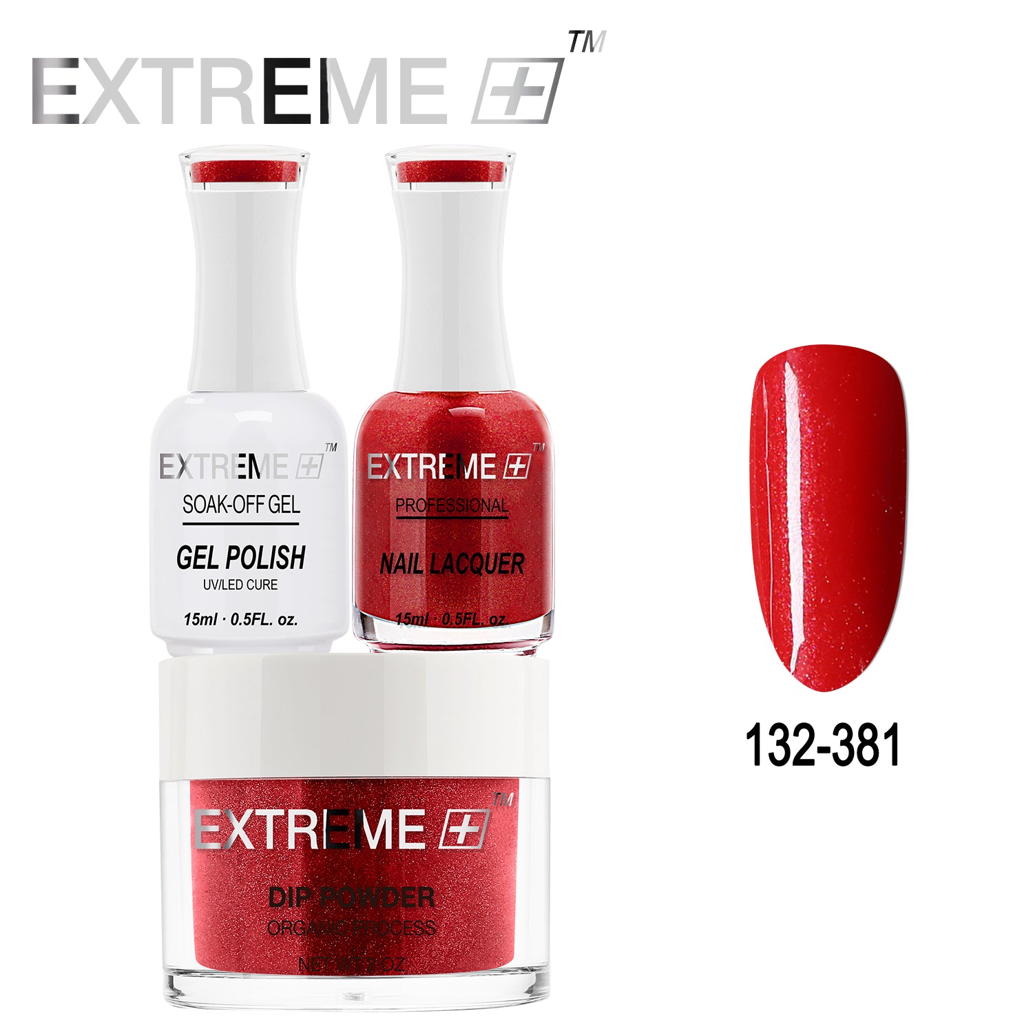 EXTREME+ All-in-One 3-in-1 Combo Set - Dip Powder, Gel Polish, and Nail Lacquer #132