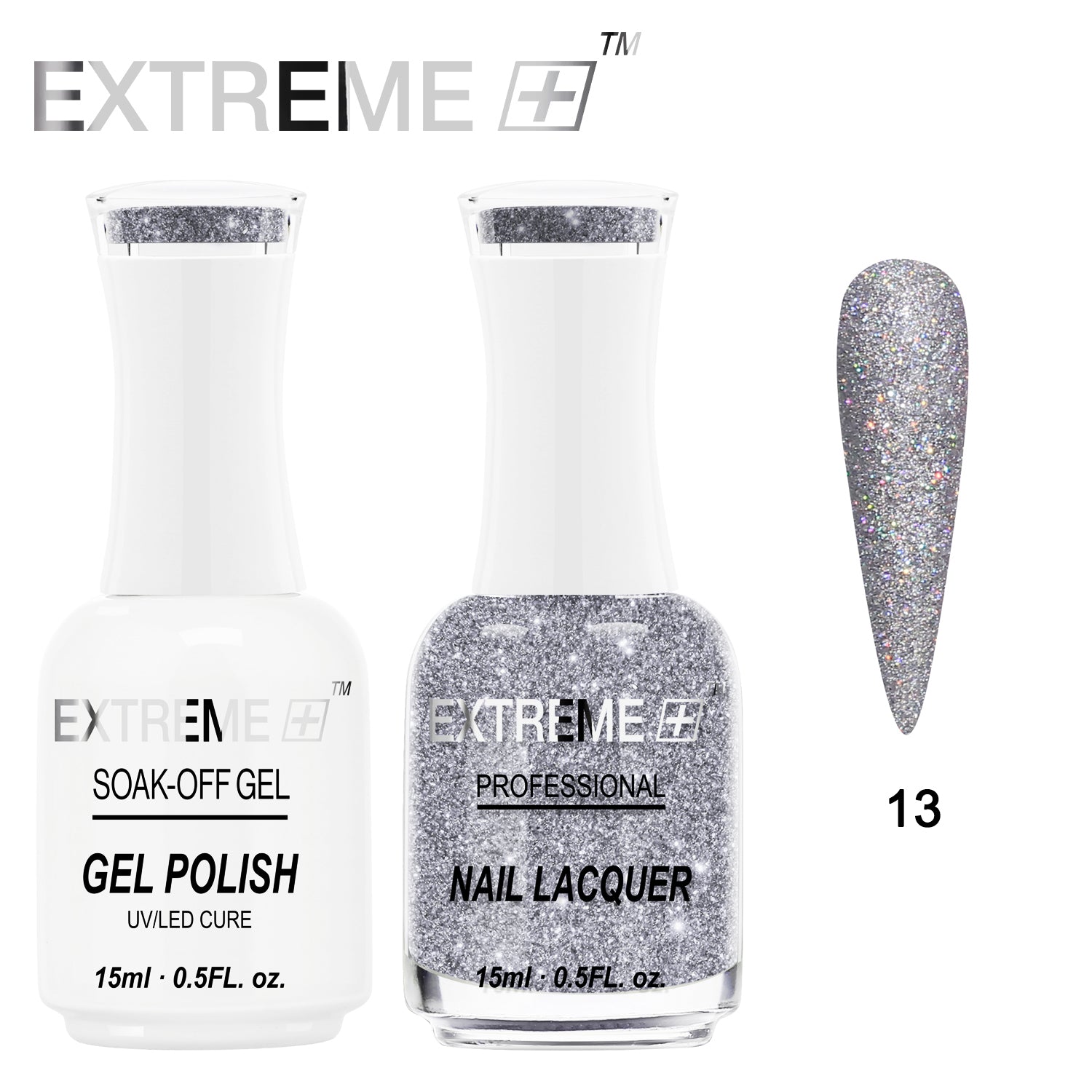 EXTREME+ Holo Chrome Gel Matching Lacquer - #013