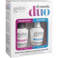 Gelish Soak-Off Dynamic Duo Foundation Base &amp; Top It Off Sealer Gel Sơn Móng Tay, Trong Suốt, 0.5 Oz mỗi loại 