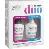 Gelish Soak-Off Dynamic Duo Foundation Base & Top It Off Sealer Gel Nail Polish, Clear, 0.5 Oz each