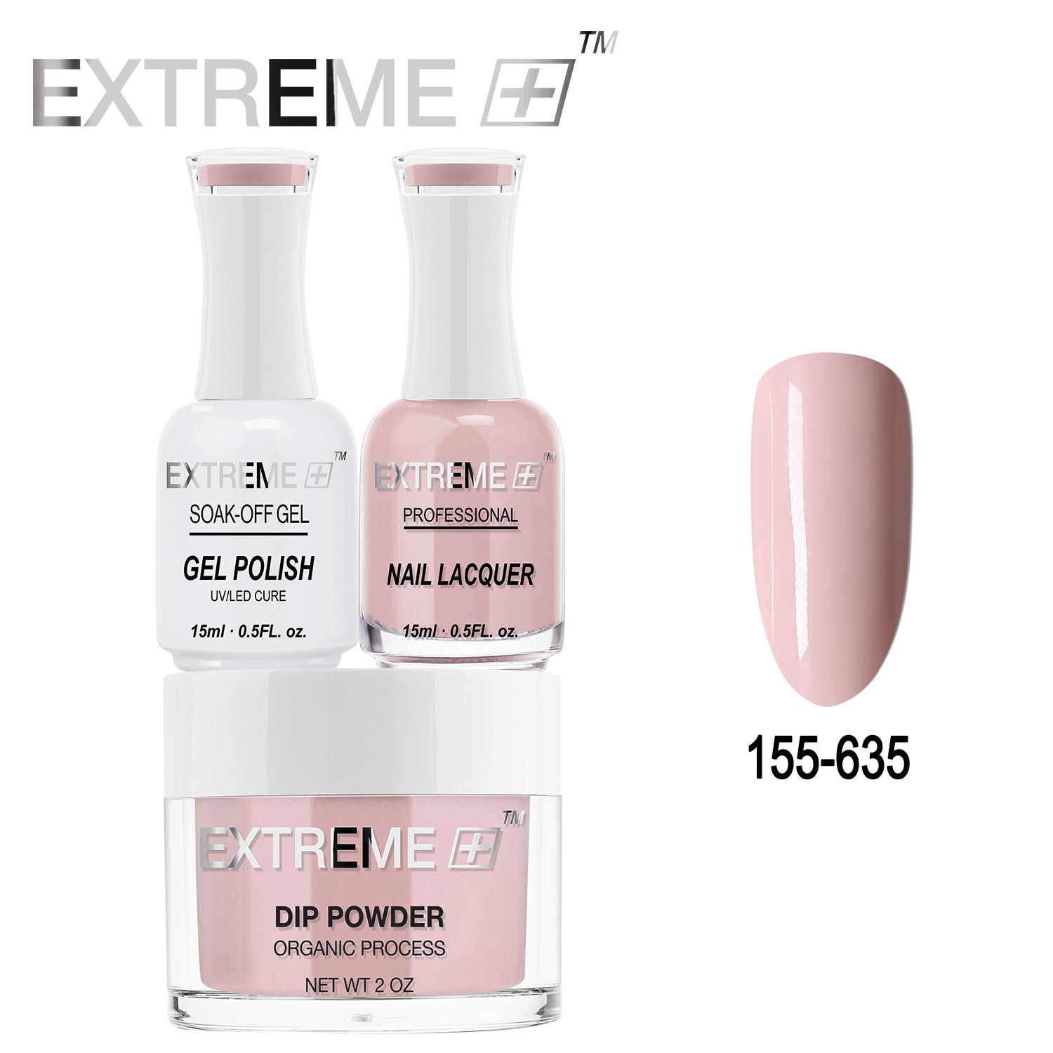 EXTREME+ Bộ combo 3 trong 1 tất cả trong một - Bột nhúng, sơn gel và sơn móng tay #155