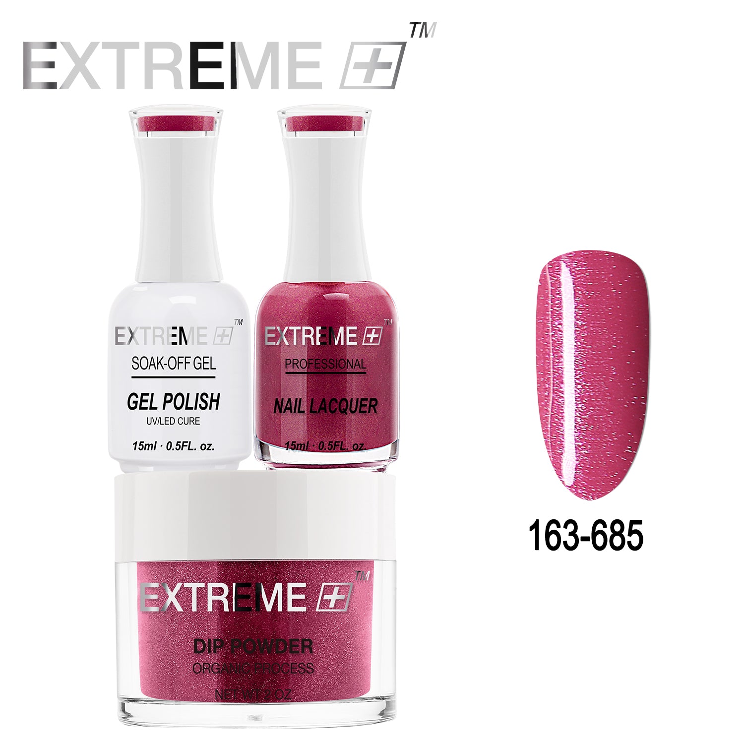 EXTREME+ All-in-One 3-in-1 Combo Set - Dip Powder, Gel Polish, and Nail Lacquer #163