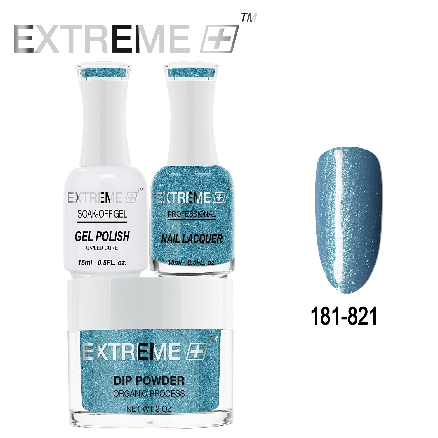 EXTREME+ All-in-One 3-in-1 Combo Set - Dip Powder, Gel Polish, and Nail Lacquer #181