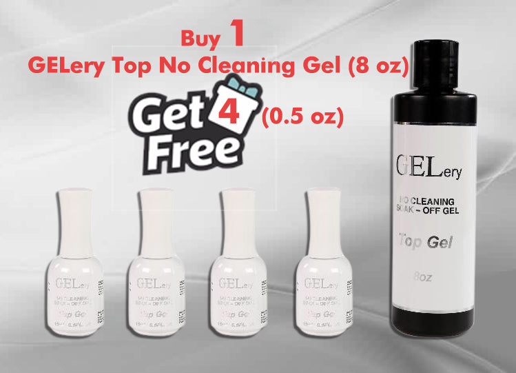 GELery Top Coat-No Clean Refill ***Special sale, buy 1 top gel 8 oz get 4 top gel 0.5 oz free***