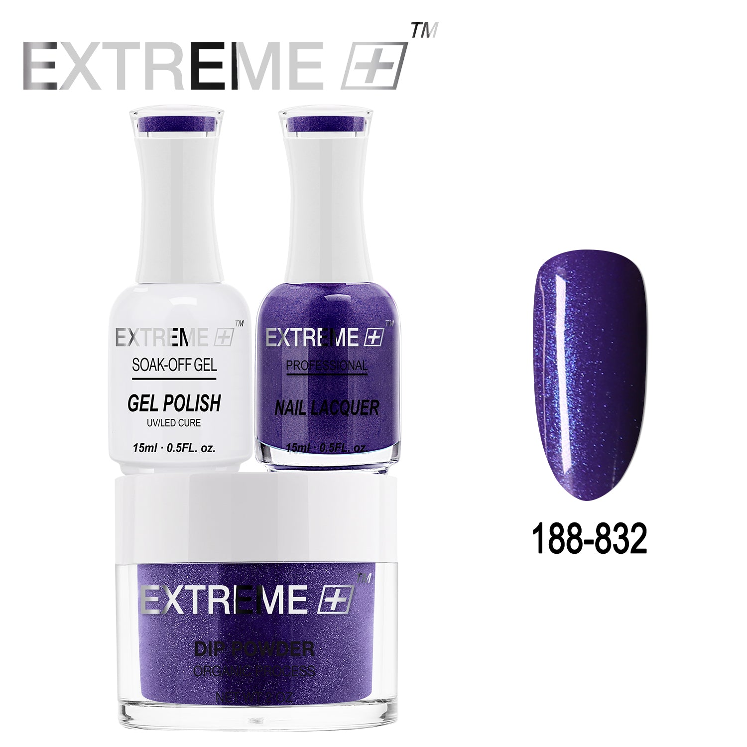 EXTREME+ All-in-One 3-in-1 Combo Set - Dip Powder, Gel Polish, and Nail Lacquer #188