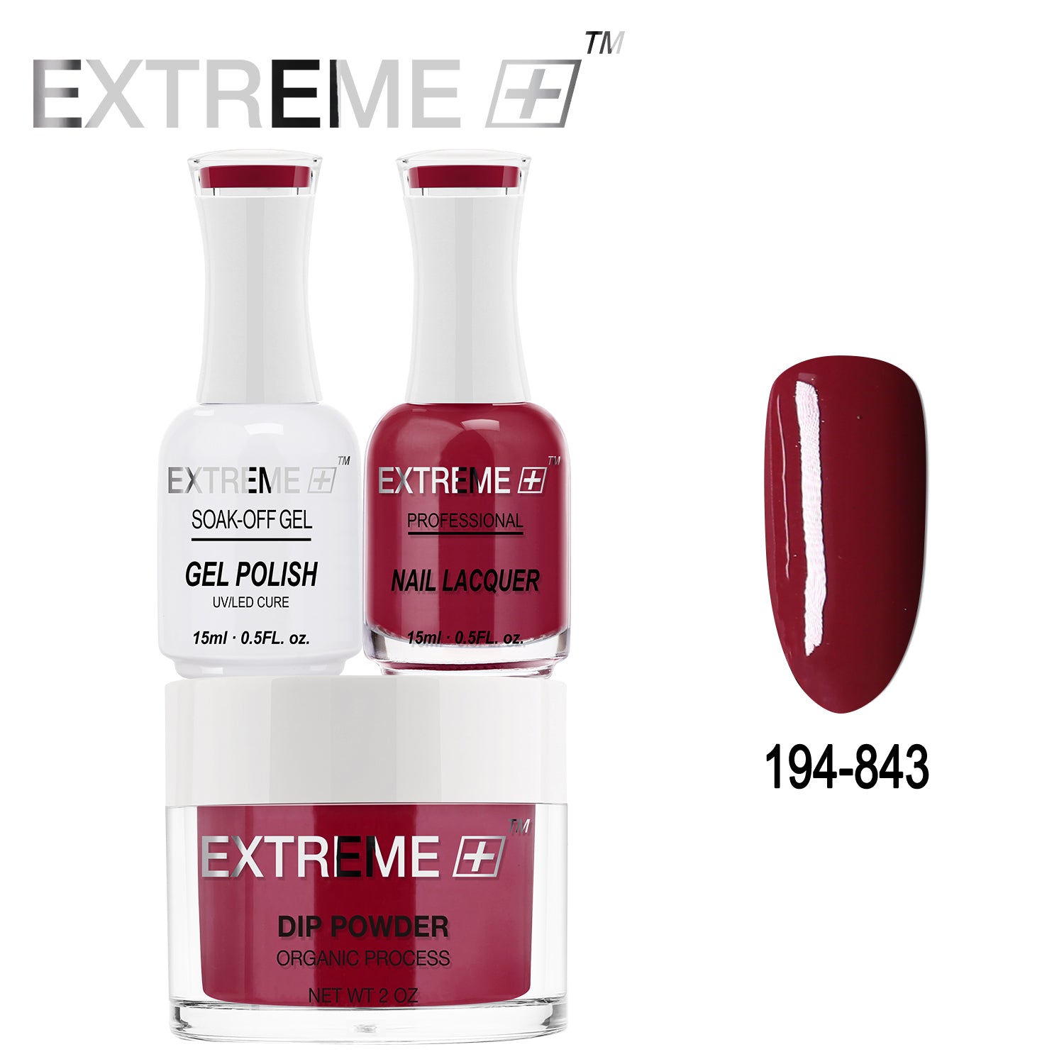 EXTREME+ All-in-One 3-in-1 Combo Set - Dip Powder, Gel Polish, and Nail Lacquer #194