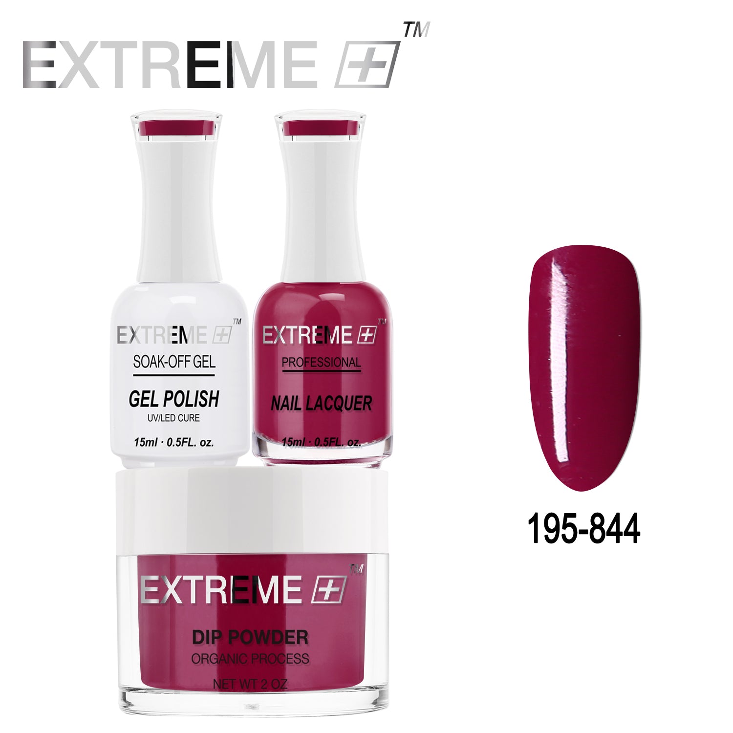 EXTREME+ All-in-One 3-in-1 Combo Set - Dip Powder, Gel Polish, and Nail Lacquer #195