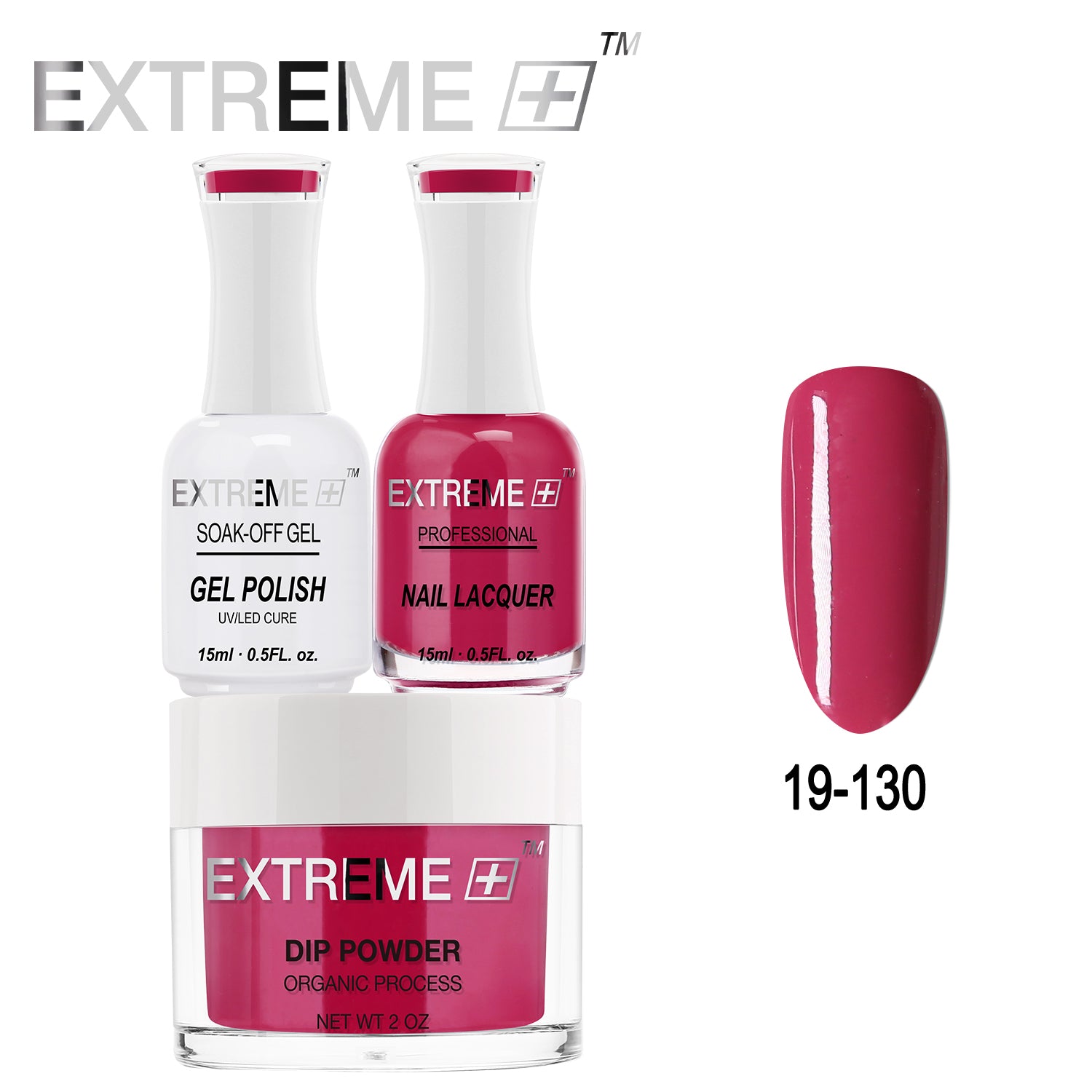 EXTREME+ All-in-One 3-in-1 Combo Set - Dip Powder, Gel Polish, and Nail Lacquer #019