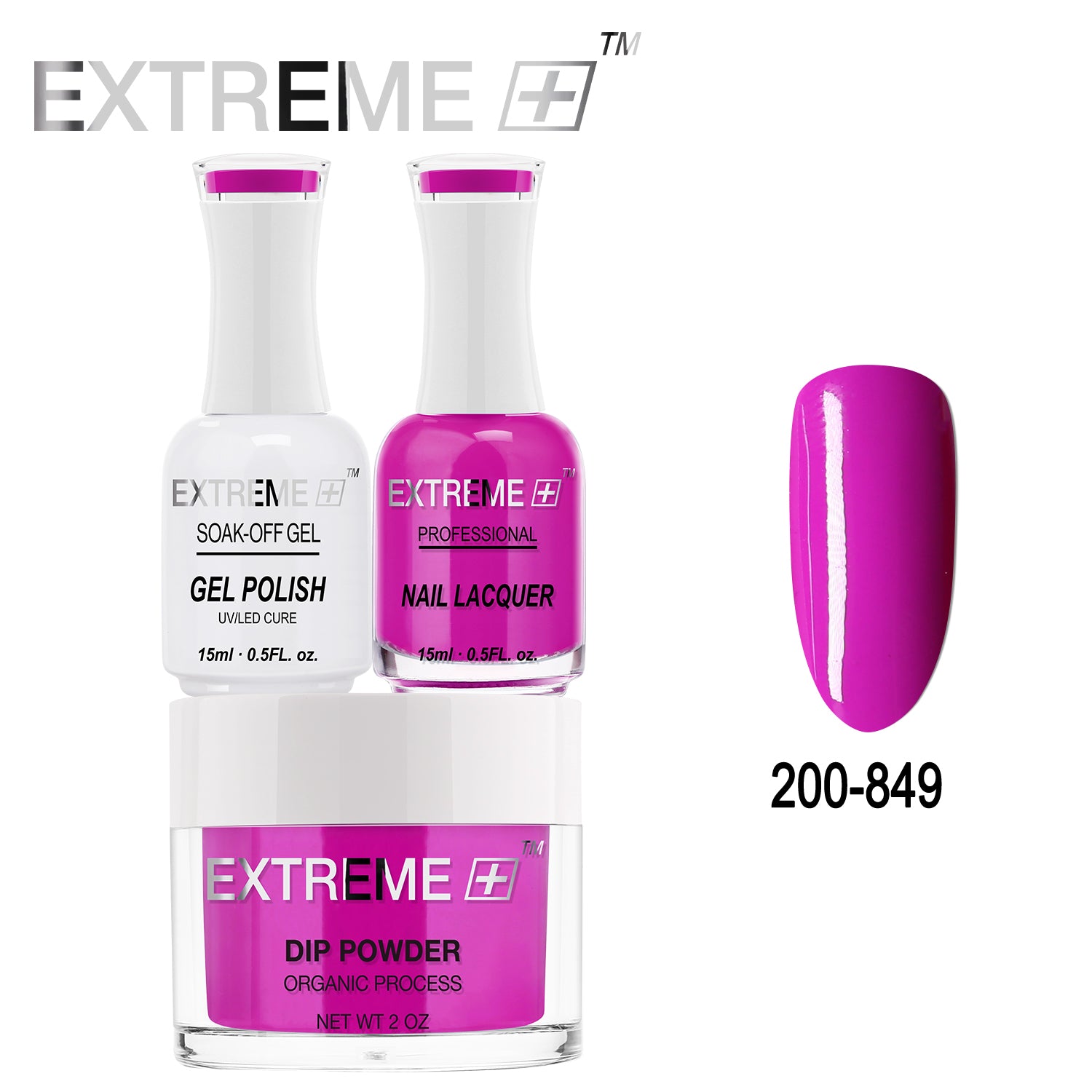 EXTREME+ Bộ combo 3 trong 1 tất cả trong một - Bột nhúng, sơn gel và sơn móng tay #200