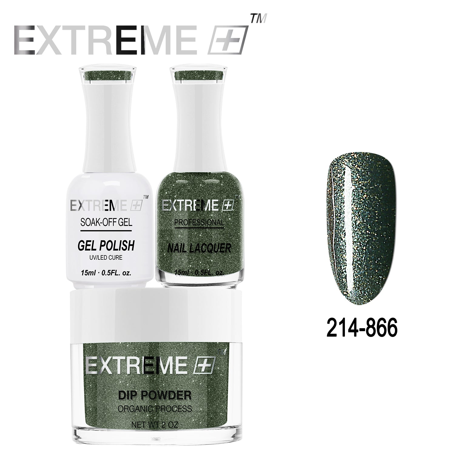 EXTREME+ All-in-One 3-in-1 Combo Set - Dip Powder, Gel Polish, and Nail Lacquer #214